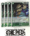 4x One Piece OP01-052 UC Raizo - Flag Foil - ENG - Playset - TCG - NM/M