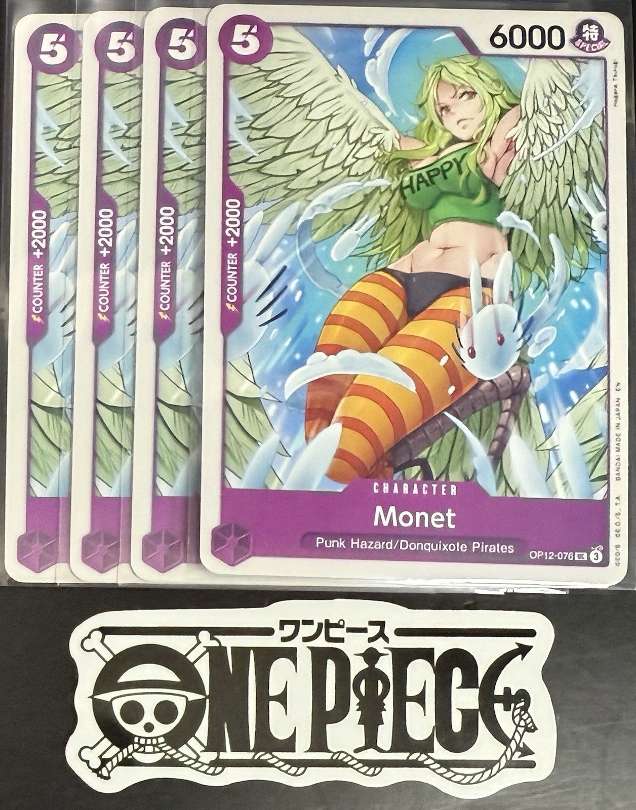 4 x One Piece OP12-076 UC Monet - ENG - Regular - Playset - NM/M