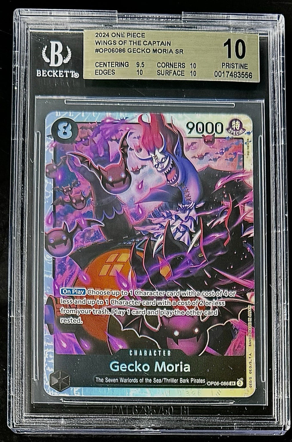 BGS 10 One Piece OP06-086 SR Gecko Moria - English - Wings of the Captain-Graded