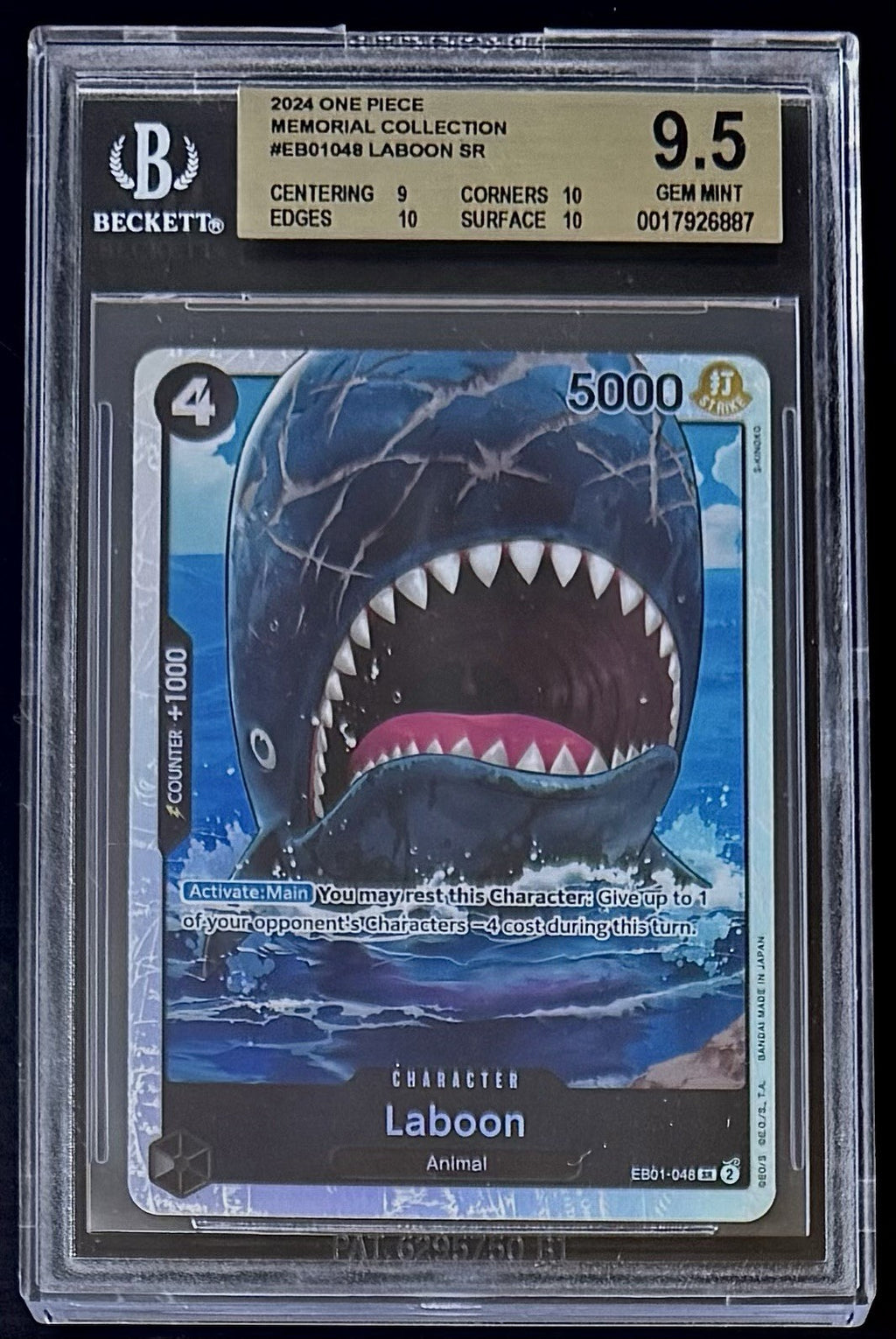 BGS 9.5 One Piece EB01-048 SR Laboon - English - Memorial Collection - Graded