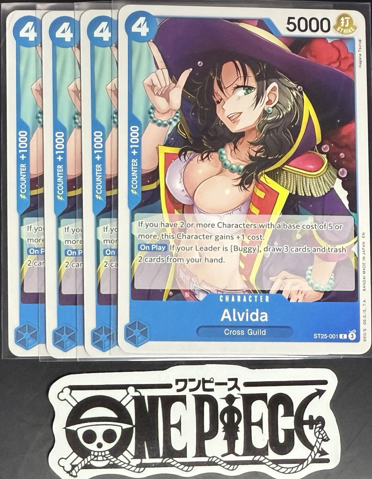 4x One Piece ST25-001 C Alvida - English - Regular - Playset - TCG - NM/M