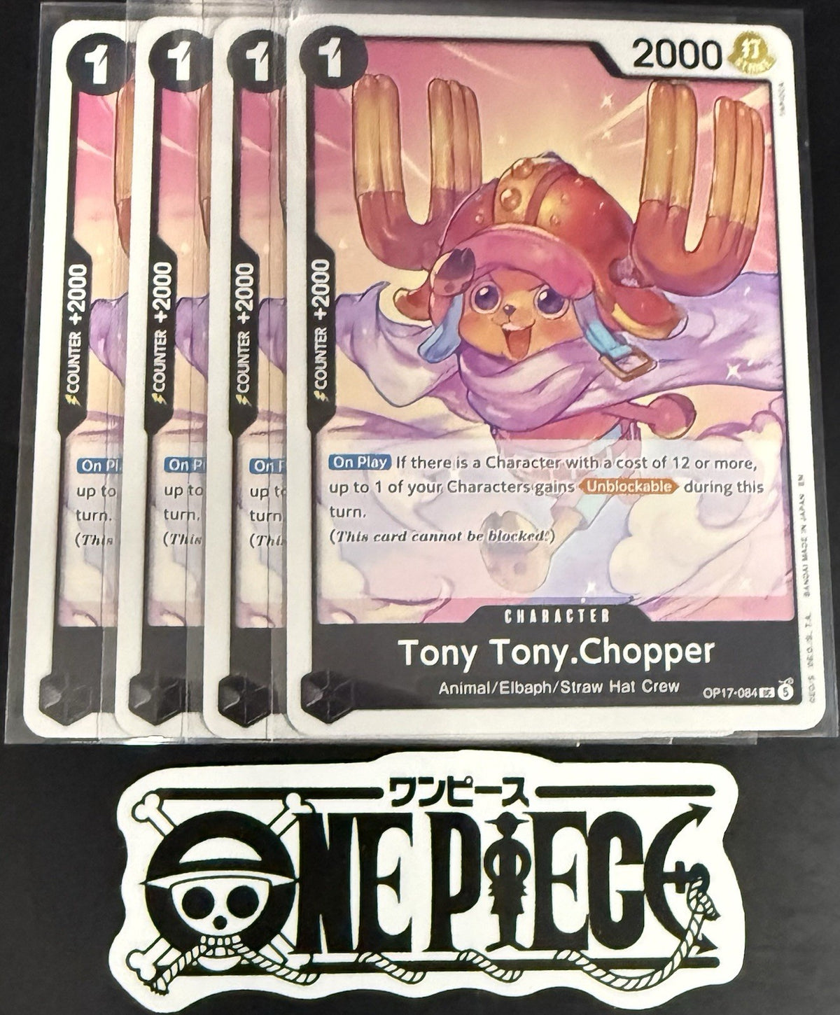 4x One Piece OP17-084 UC - Tony Tony.Chopper - EN - Regular - Play Set - NM/M