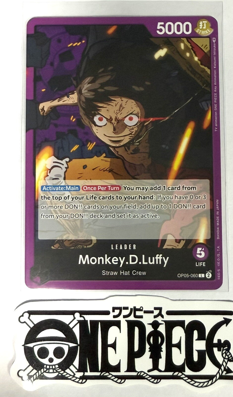 One Piece OP05-060 L Monkey.D.Luffy - English - Leader - TCG - NM/M