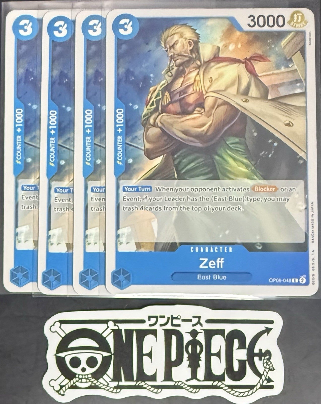 4x One Piece OP06-048 C Zeff - English - Regular - Playset - NM/M