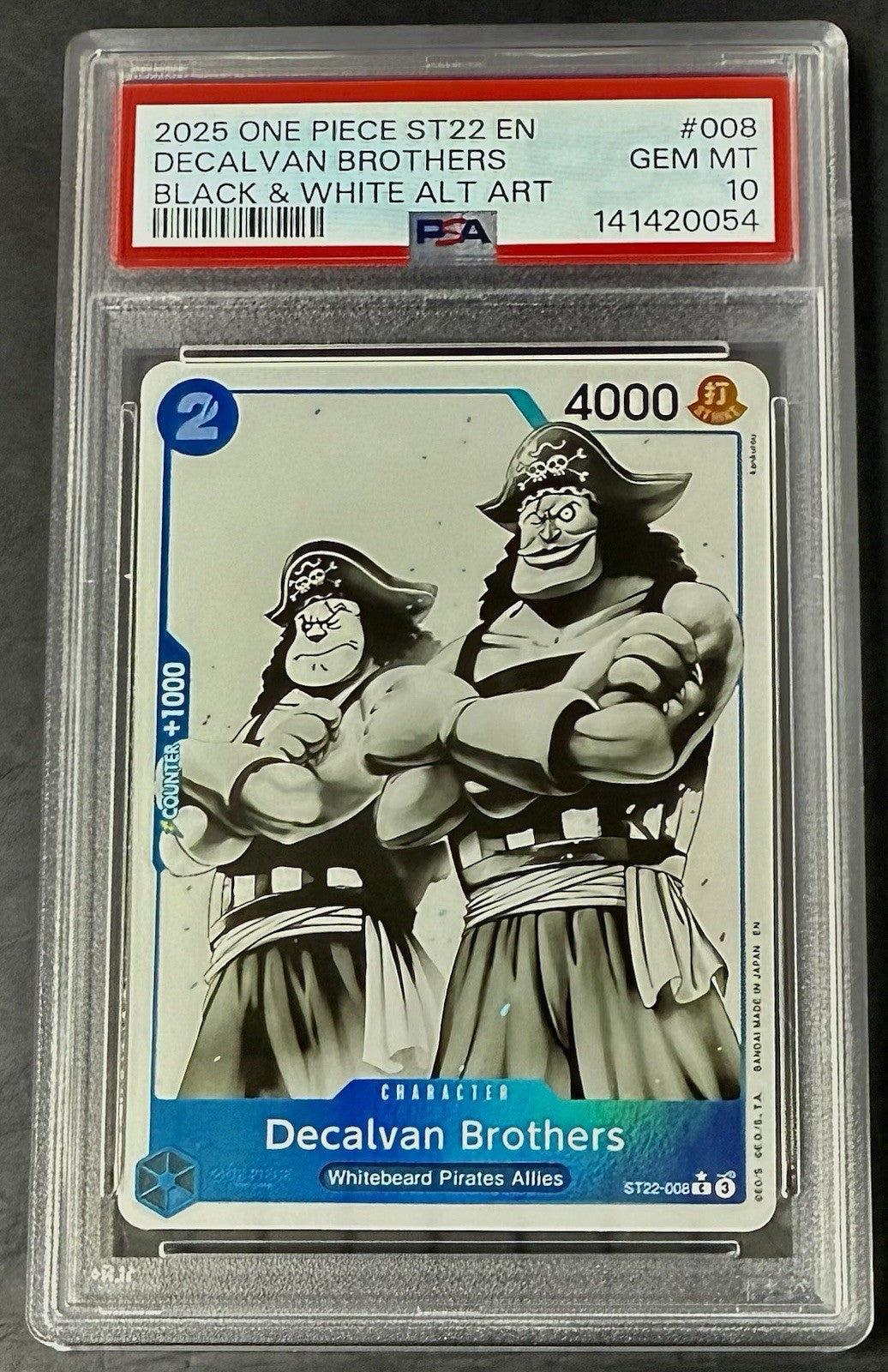 PSA 10 One Piece ST22-008 C* Decalvan Brothers AA - EN - Foil - Ace & Newgate