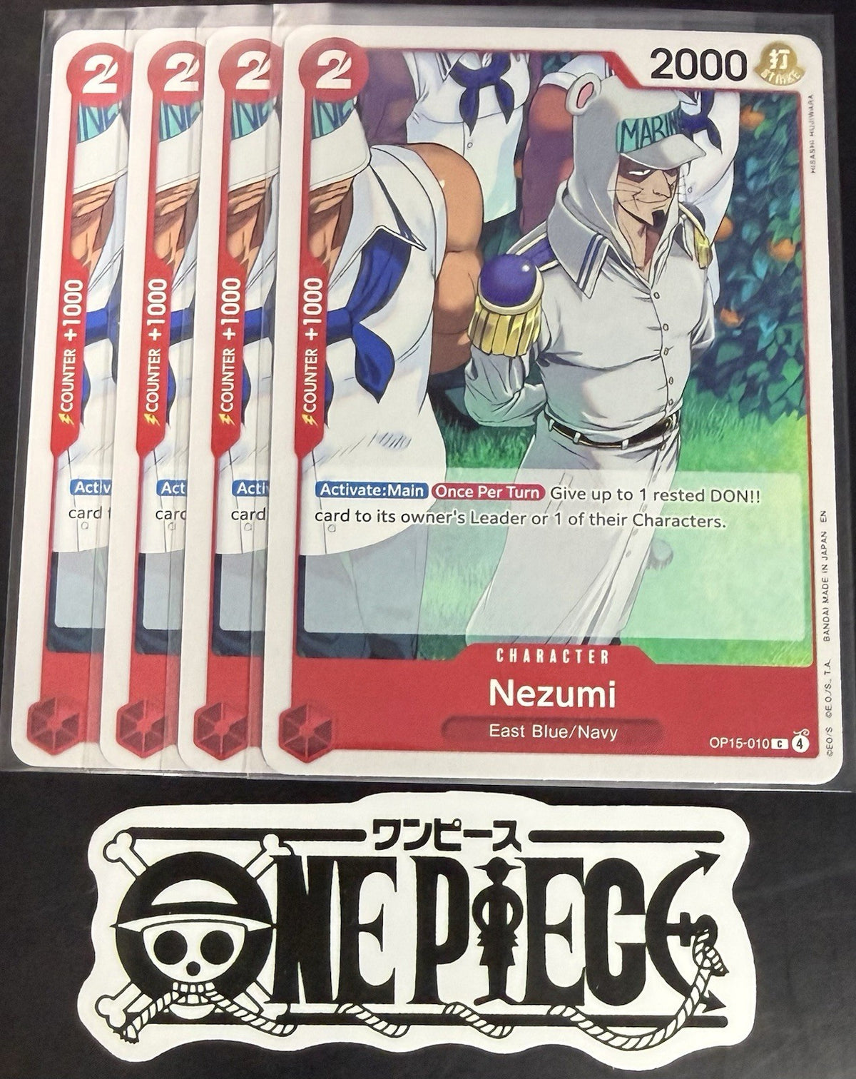 4x One Piece OP15-010 C - Nezumi - EN - Regular - Play Set - TCG - NM/M