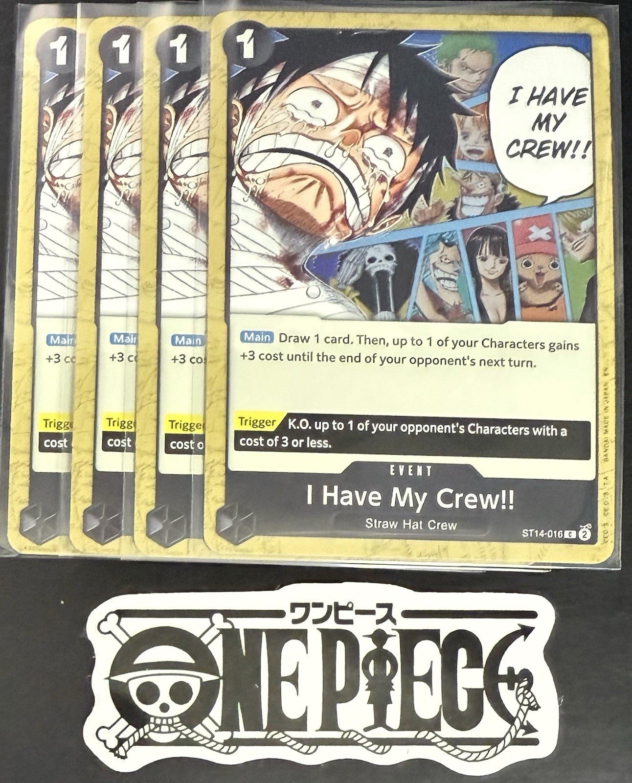 4x One Piece ST14-016 C I Have My Crew!! - ENG - Regular - Playset - TCG - NM/M