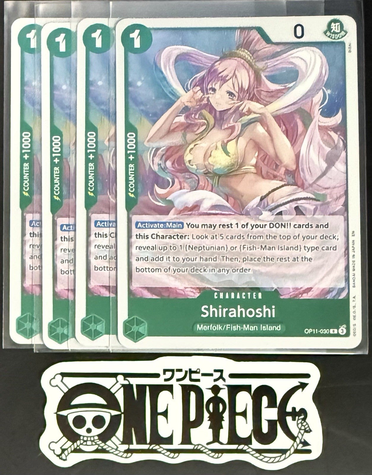 4x One Piece OP11-030 R Shirahoshi - English - Foil - Playset - TCG - NM/M
