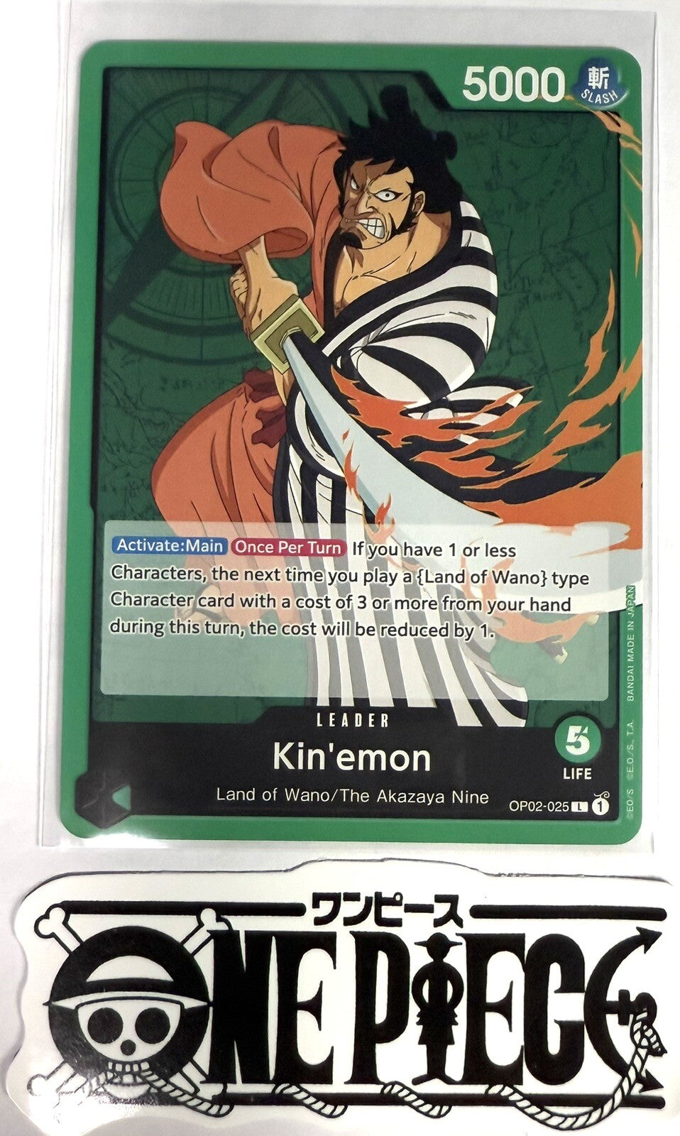 One Piece OP02-025 L Kin'emon - Leader - English - TCG - NM/M