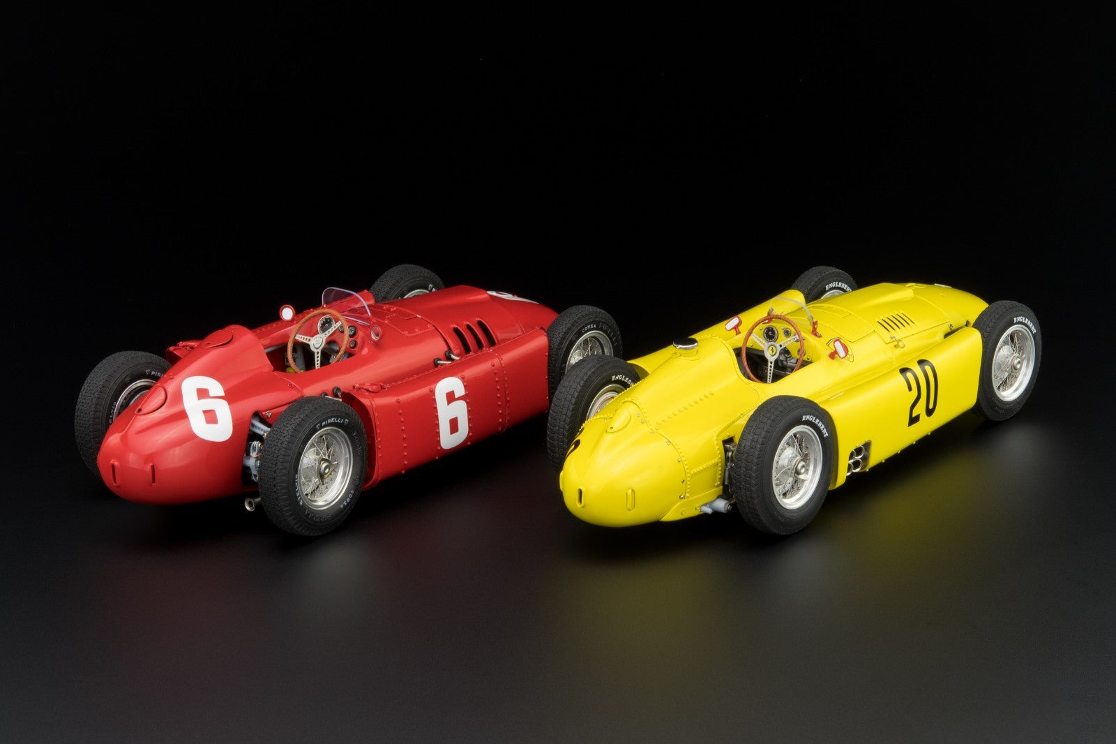 CMC M-184 Ferrari D50 Bundle of 2 Cars, #20 in Yellow & #6 in Red, 1:18