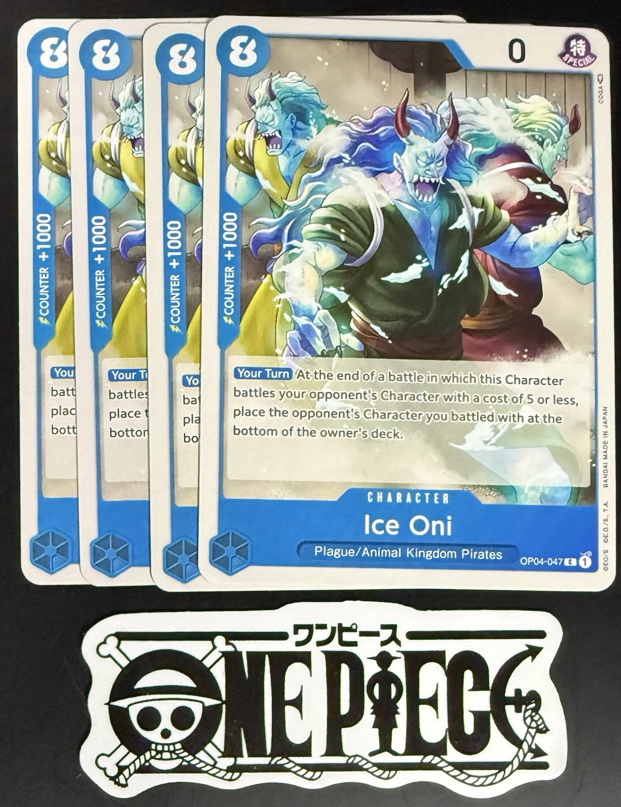 4x One Piece OP04-047 C Ice Oni - English - Regular - Play Set - TCG - NM/M