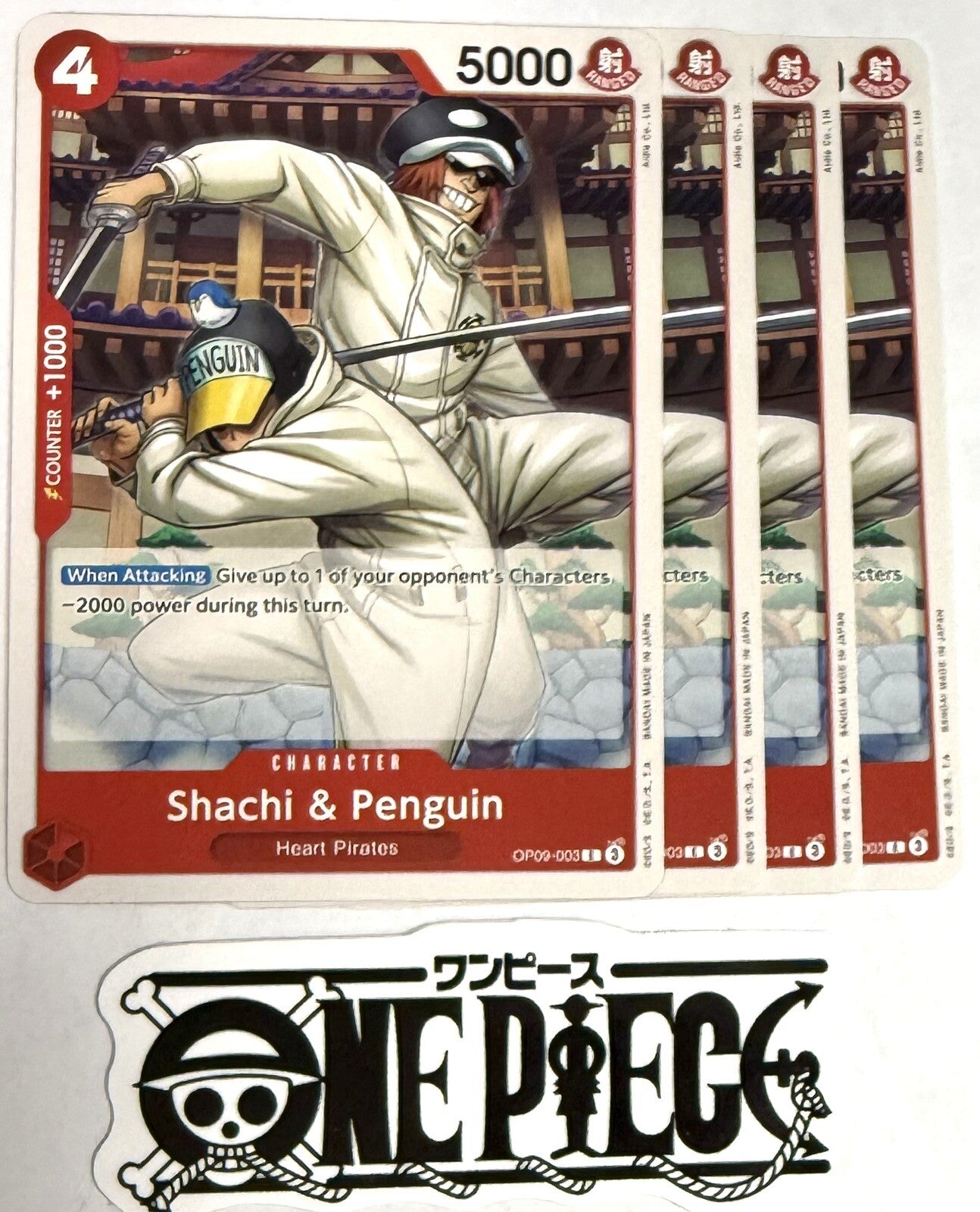 4x One Piece OP09-003 C Shachi & Penguin - English - Playset - TCG - NM/M