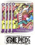 4x One Piece OP01-103 C Scratchmen Apoo - English - Regular - Playset-TCG - NM/M