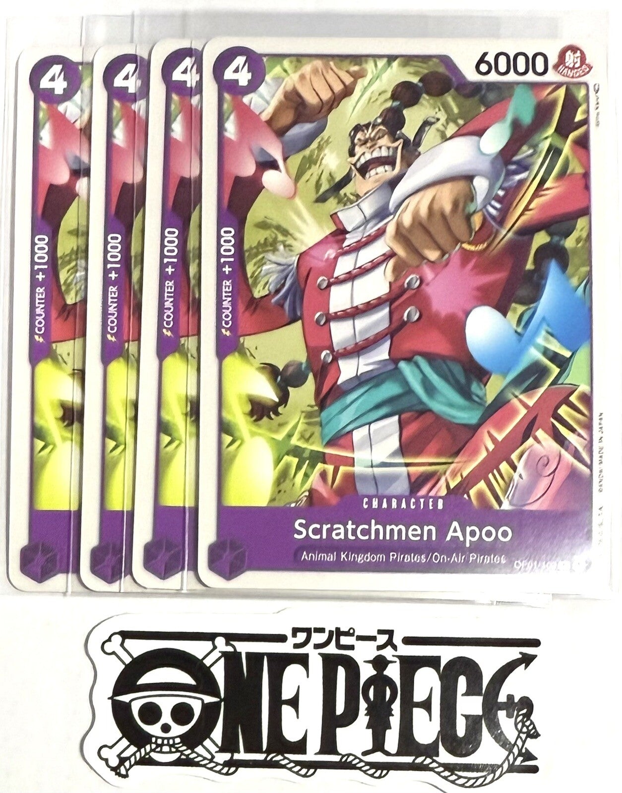 4x One Piece OP01-103 C Scratchmen Apoo - English - Regular - Playset-TCG - NM/M
