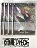 4x One Piece OP06-091 UC Victoria Cindry - Flag Foil - ENG - TCG - Playset- NM/M