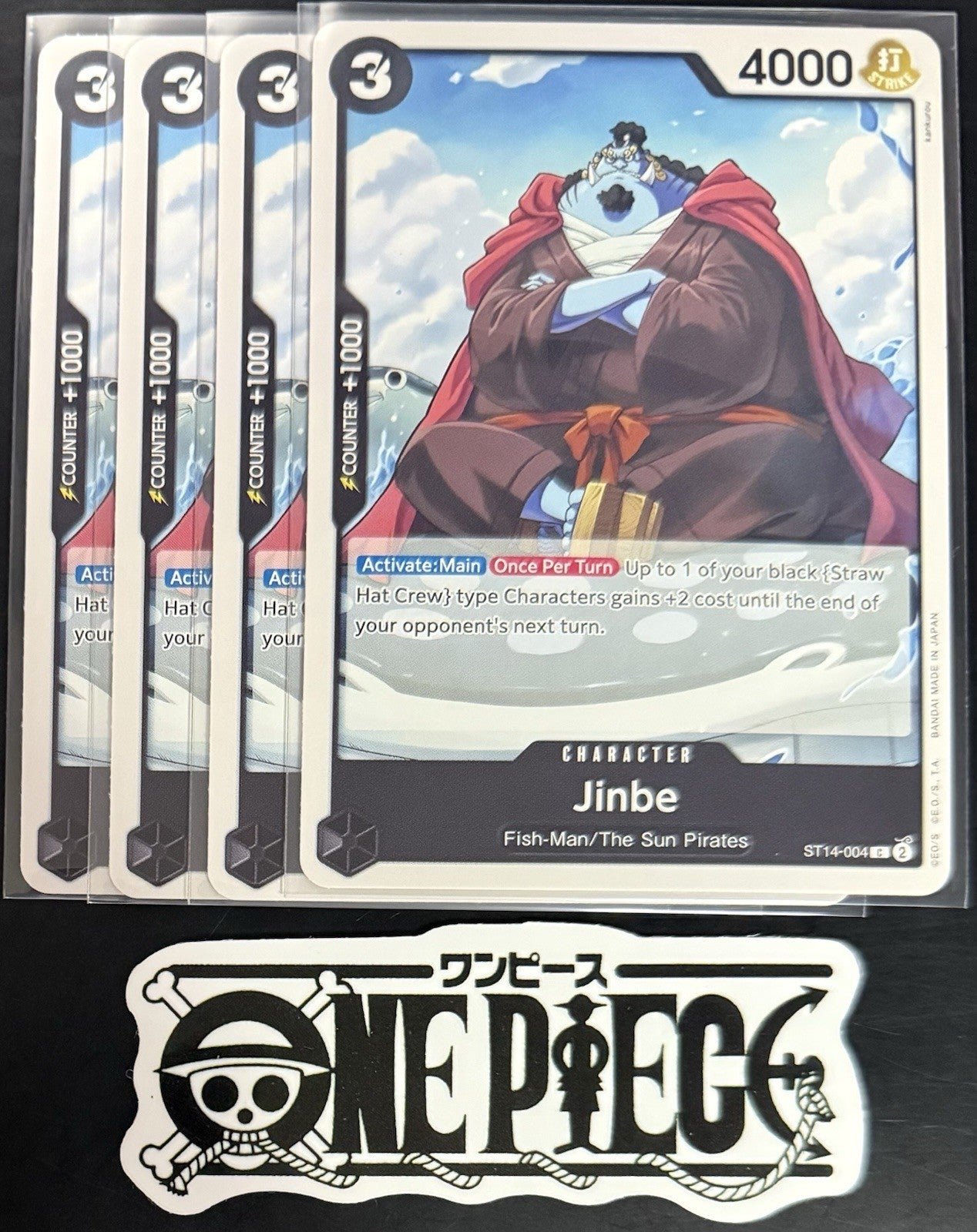4x One Piece ST14-004 C Jinbe - ENG - Regular - Playset - TCG - NM/M
