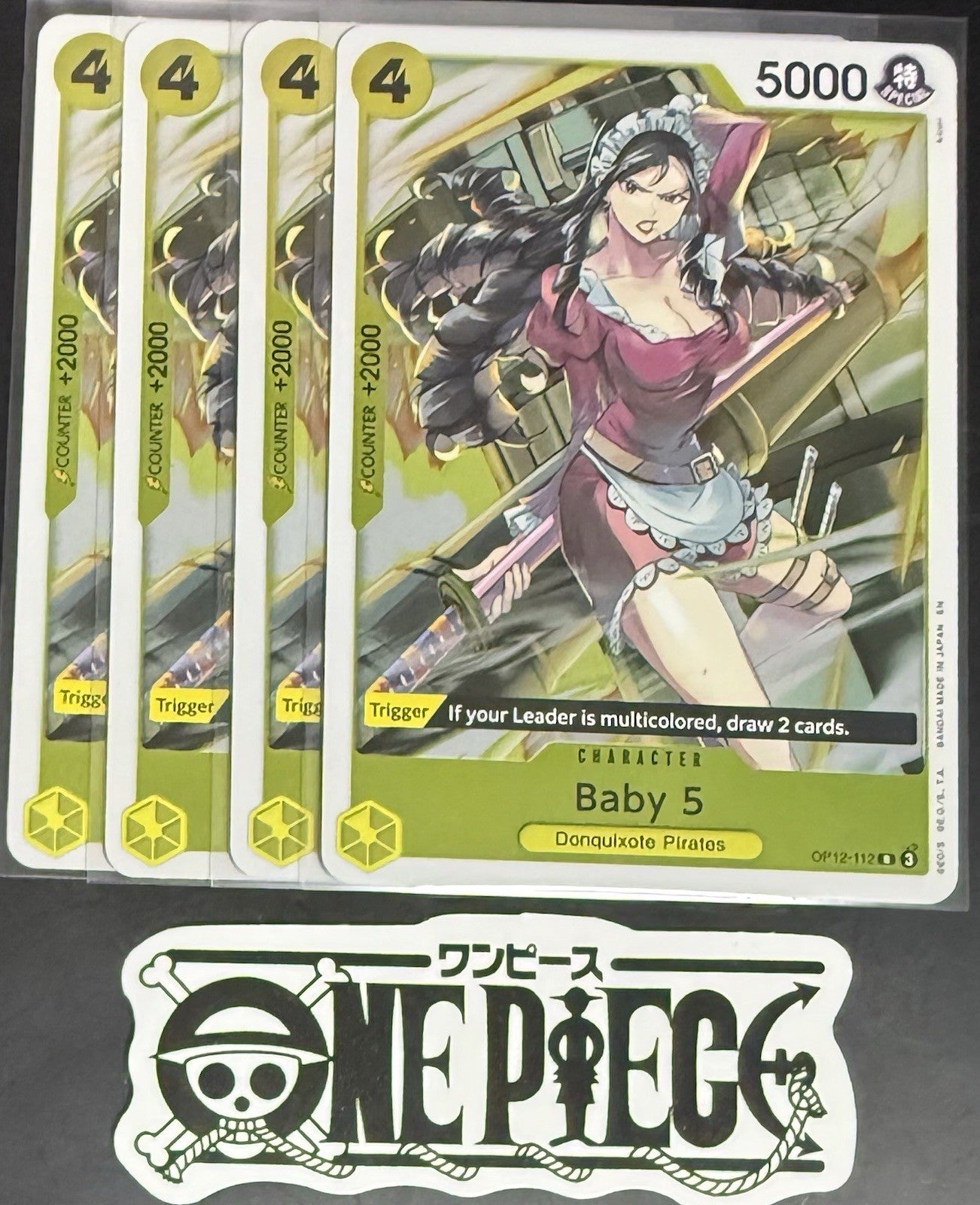 4 x One Piece OP12-112 R Baby 5 - English - Foil - Playset - NM/M