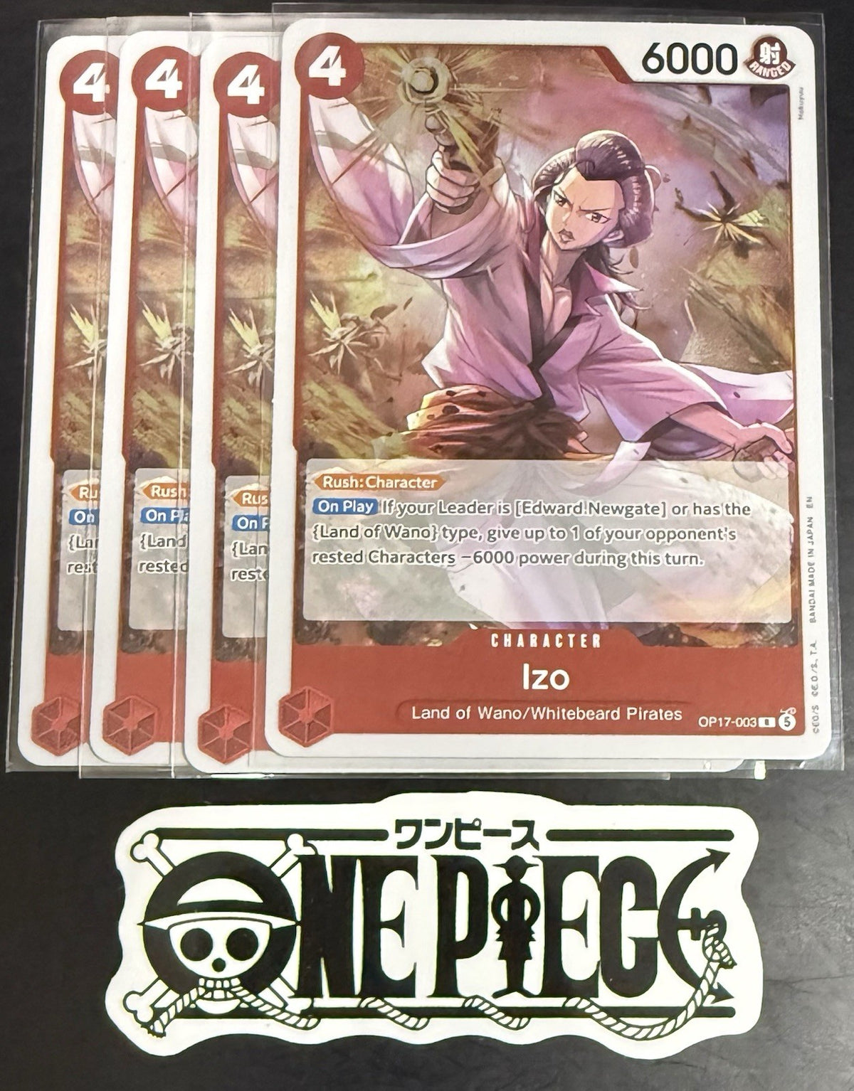 4x One Piece OP17-003 R - Izo - EN - Foil - Play Set - TCG - NM/M