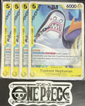 4 x One Piece OP11-107 C Topknot Neptunian- ENG - Regular - Playset - TCG - NM/M