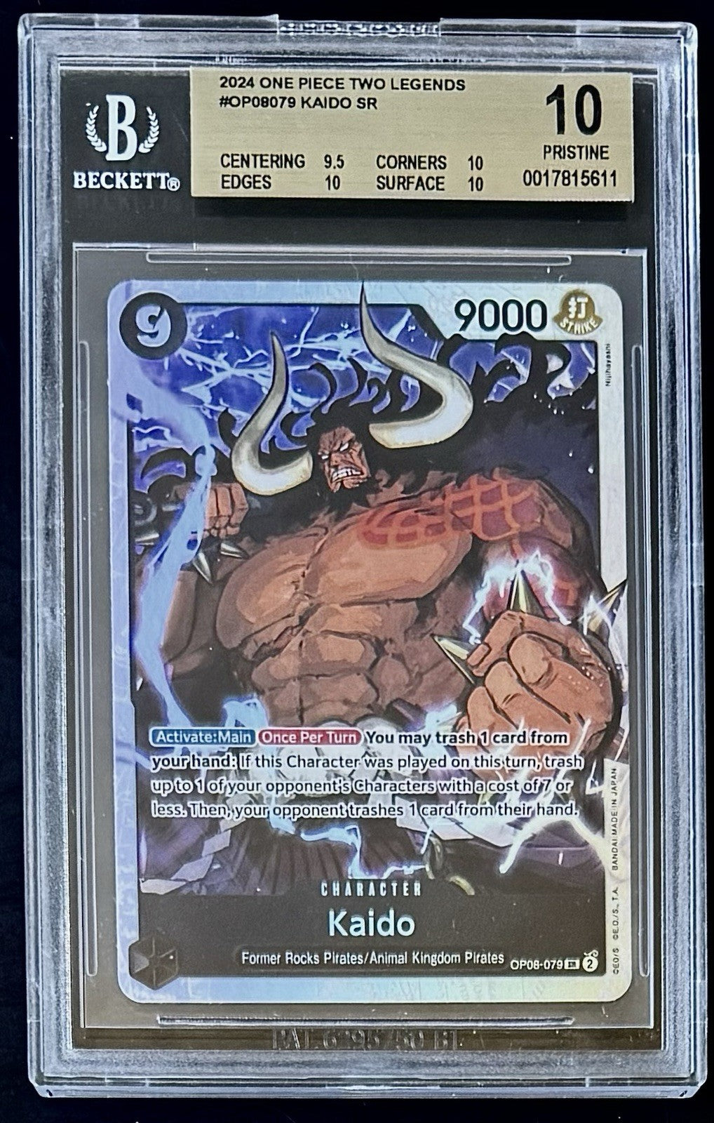 BGS 10 One Piece OP08-079 SR - Kaido - EN - Two Legends - Foil - Graded
