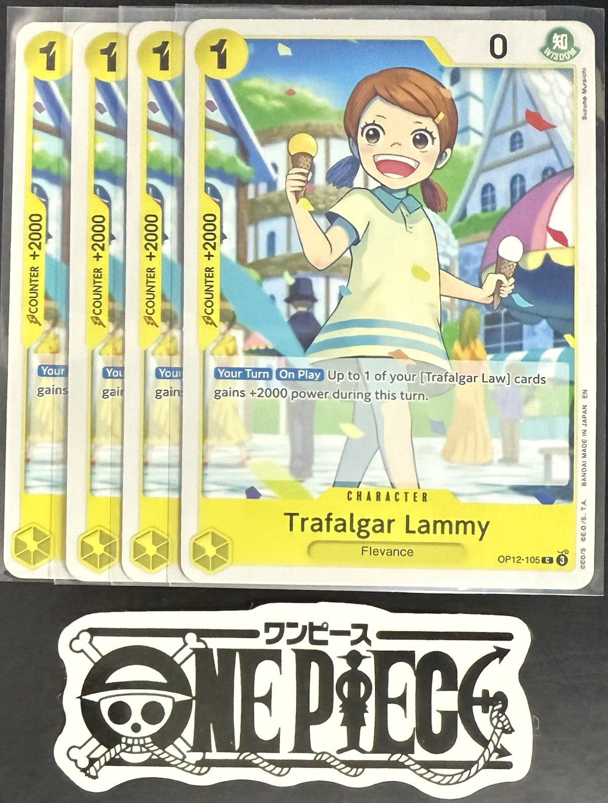 4 x One Piece OP12-105 C Trafalgar Law - ENG - Regular - Playset - NM/M
