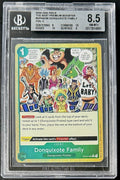 BGS 8.5 One Piece OP04-036 R* Donquixote Family Foil - English - PRB01 - Graded