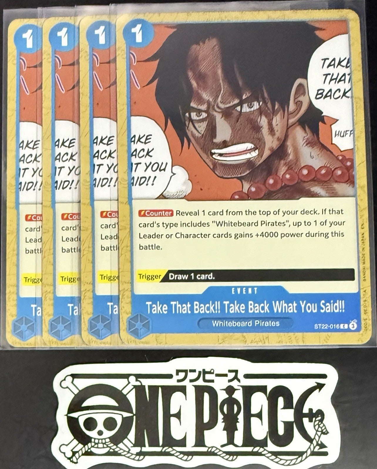 4x One Piece ST22-016 C Take That Back!!...- English - Regular - Playset - NM/M