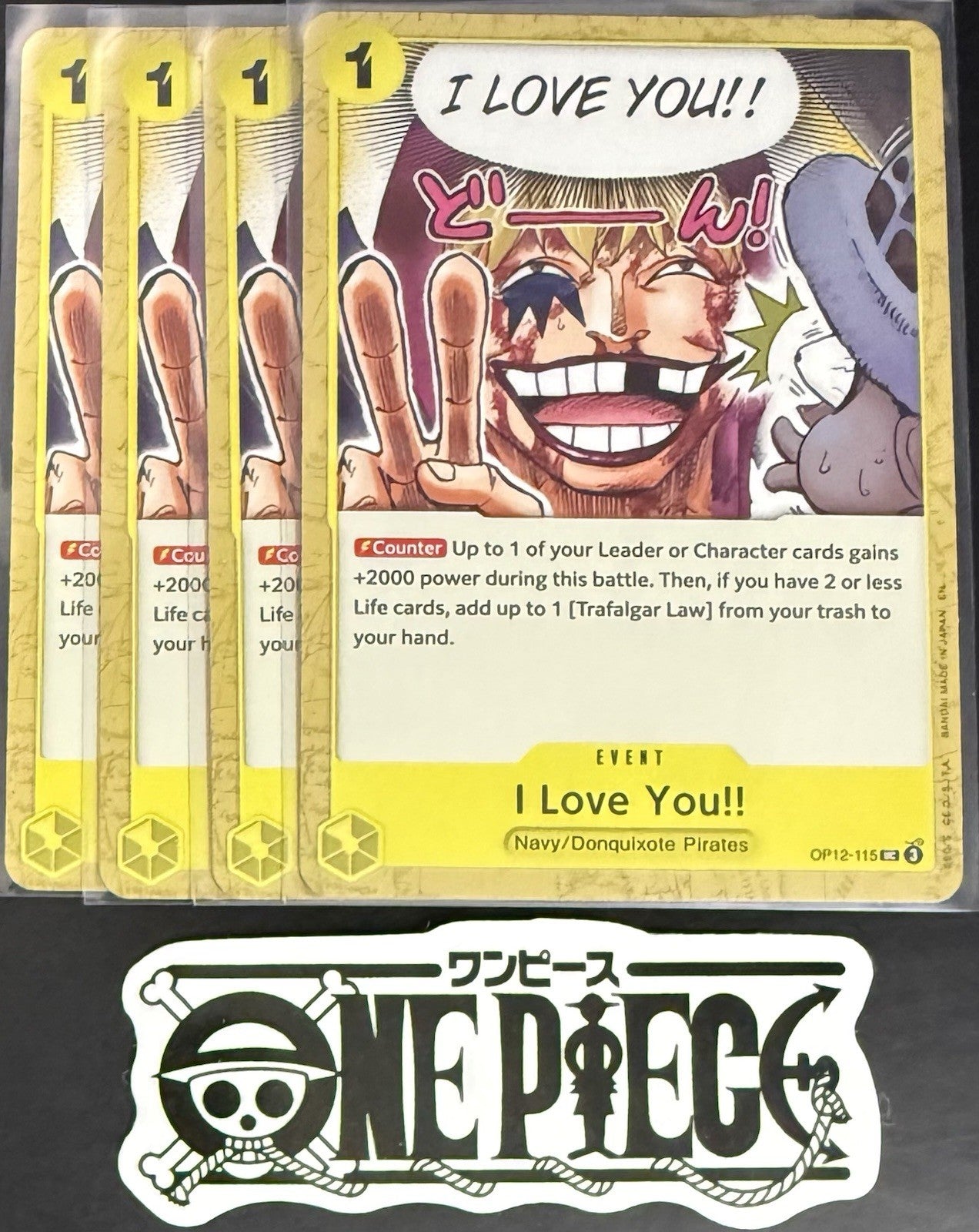 4 x One Piece OP12-115 UC I Love You!! - ENG - Regular - Playset - NM/M