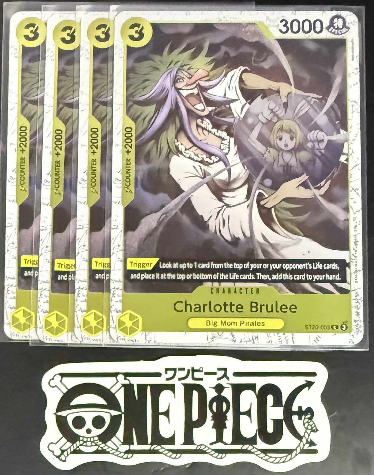 4 x One Piece ST20-003 C Charlotte Brulee - English - PRB02 Foil - Playset -NM/M
