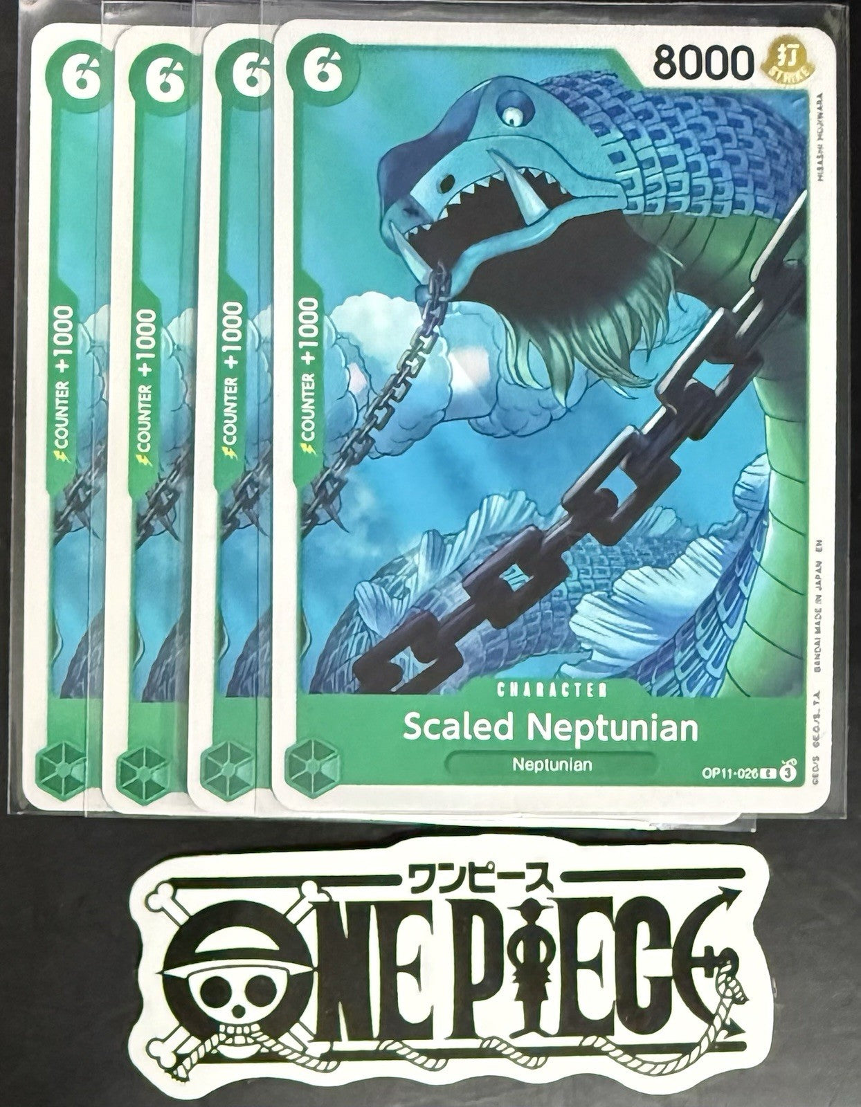 4 x One Piece OP11-026 C Scaled Neptunian - ENG - Regular - Playset - TCG - NM/M