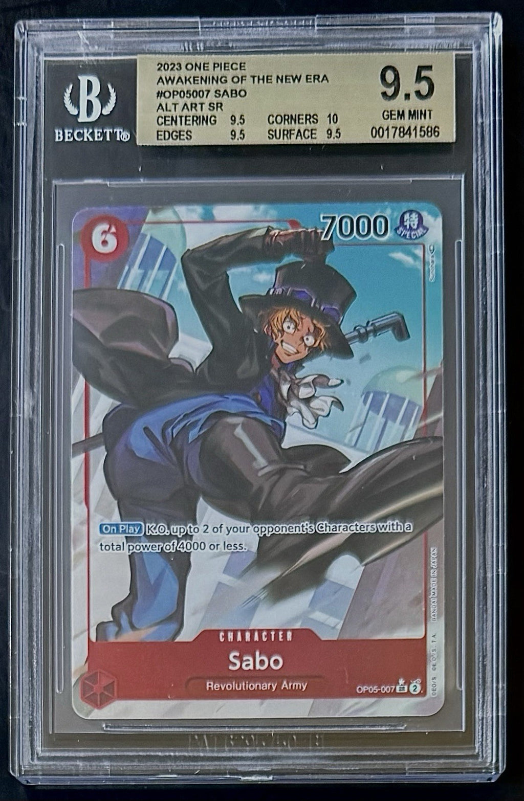 BGS 9.5 One Piece OP05-007 SR* Sabo Alt Art - English - New Era - Graded