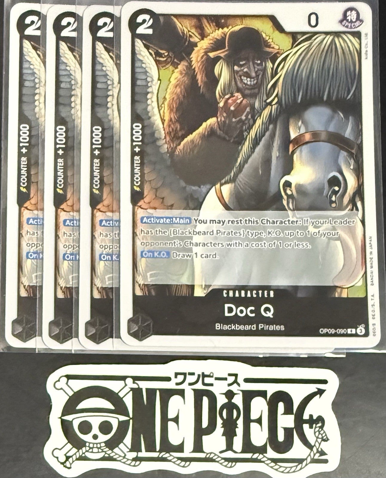 4x One Piece OP09-090 R Doc Q - ENG - Foil - Playset - TCG - NM/M