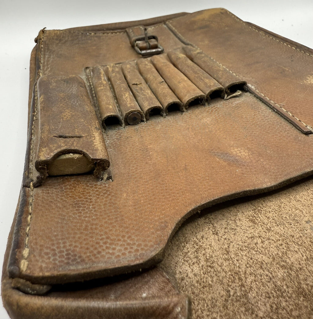 German WW2  M35 Brown Leather Map Case - Original