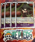 4x One Piece OP07-073 R Monkey.D.Luffy - ENG - Foil - Playset - TCG - NM/M