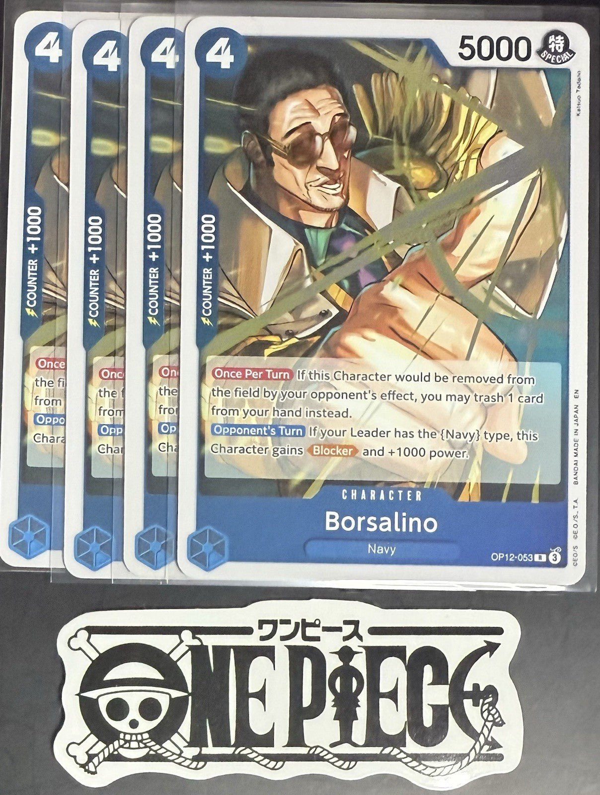 4 x One Piece OP12-053 R Borsalino - English - Foil - Playset - NM/M