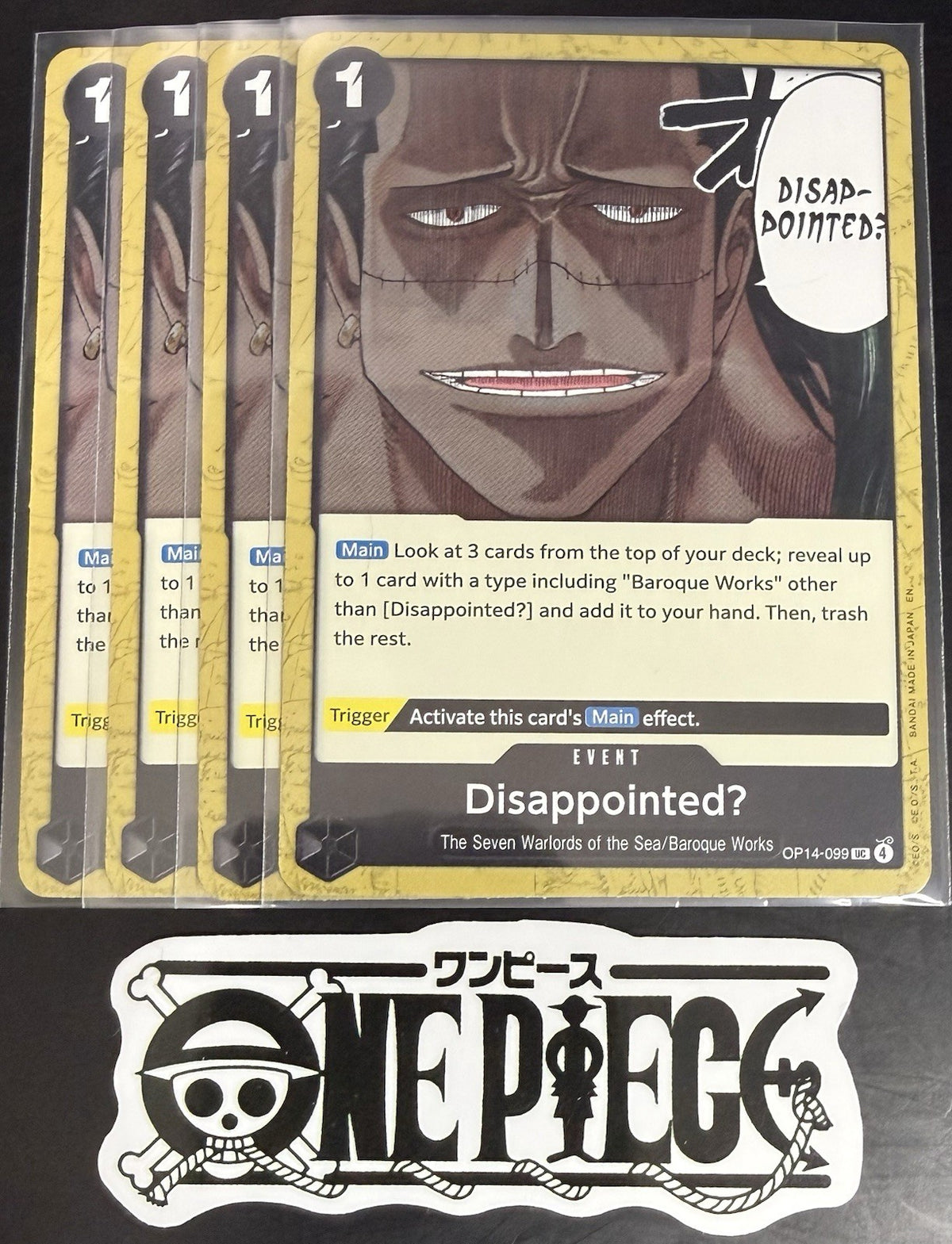 4x One Piece OP14-099 UC - Disappointed - EN - Regular - Play Set - NM/M