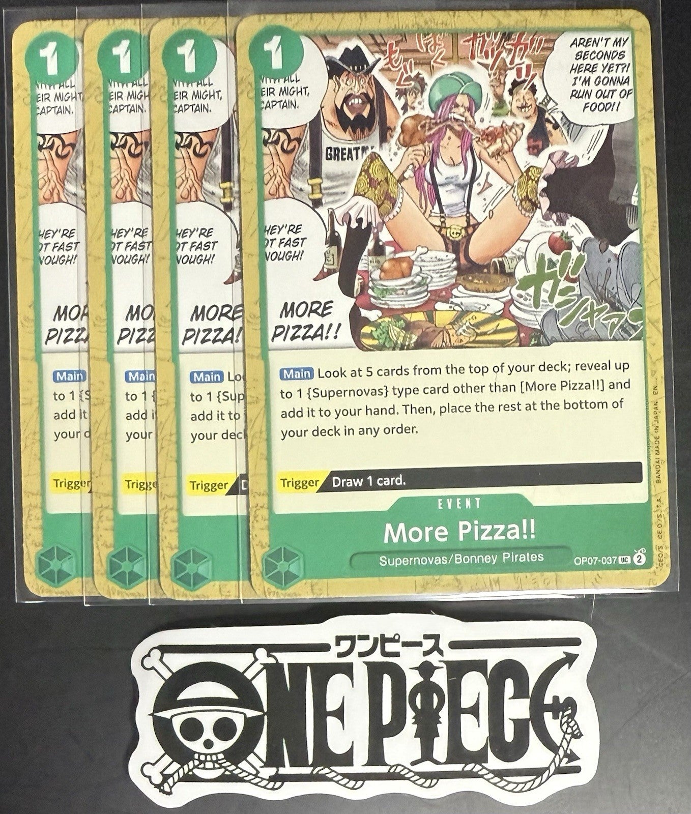 4x One Piece OP07-037 UC More Pizza!! - English - Regular - Playset - TCG - NM/M
