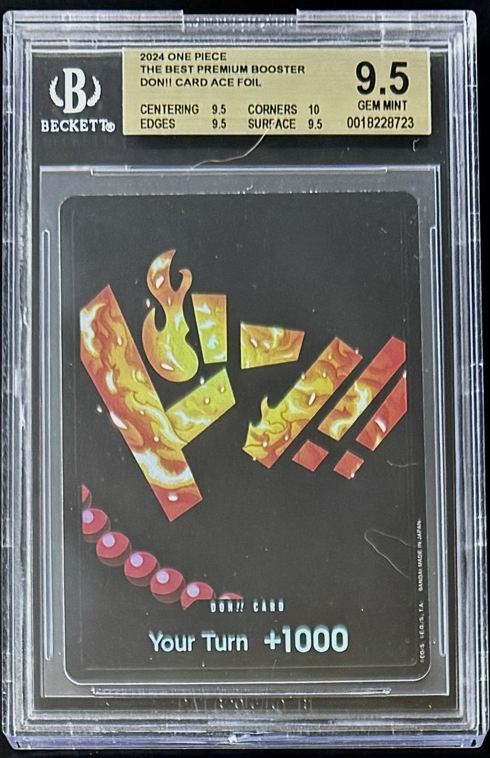 BGS 9.5 One Piece Don!! Card Ace - English - Foil - PRB01 - Graded
