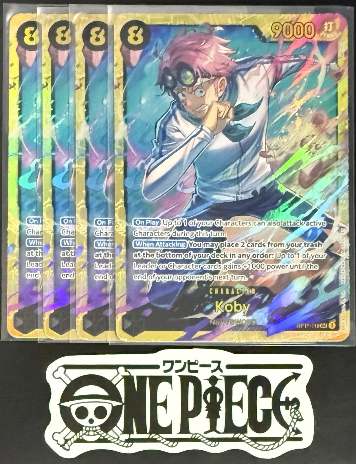 4 x One Piece OP11-119 SEC Koby - ENG - Foil - Playset - TCG - NM/M