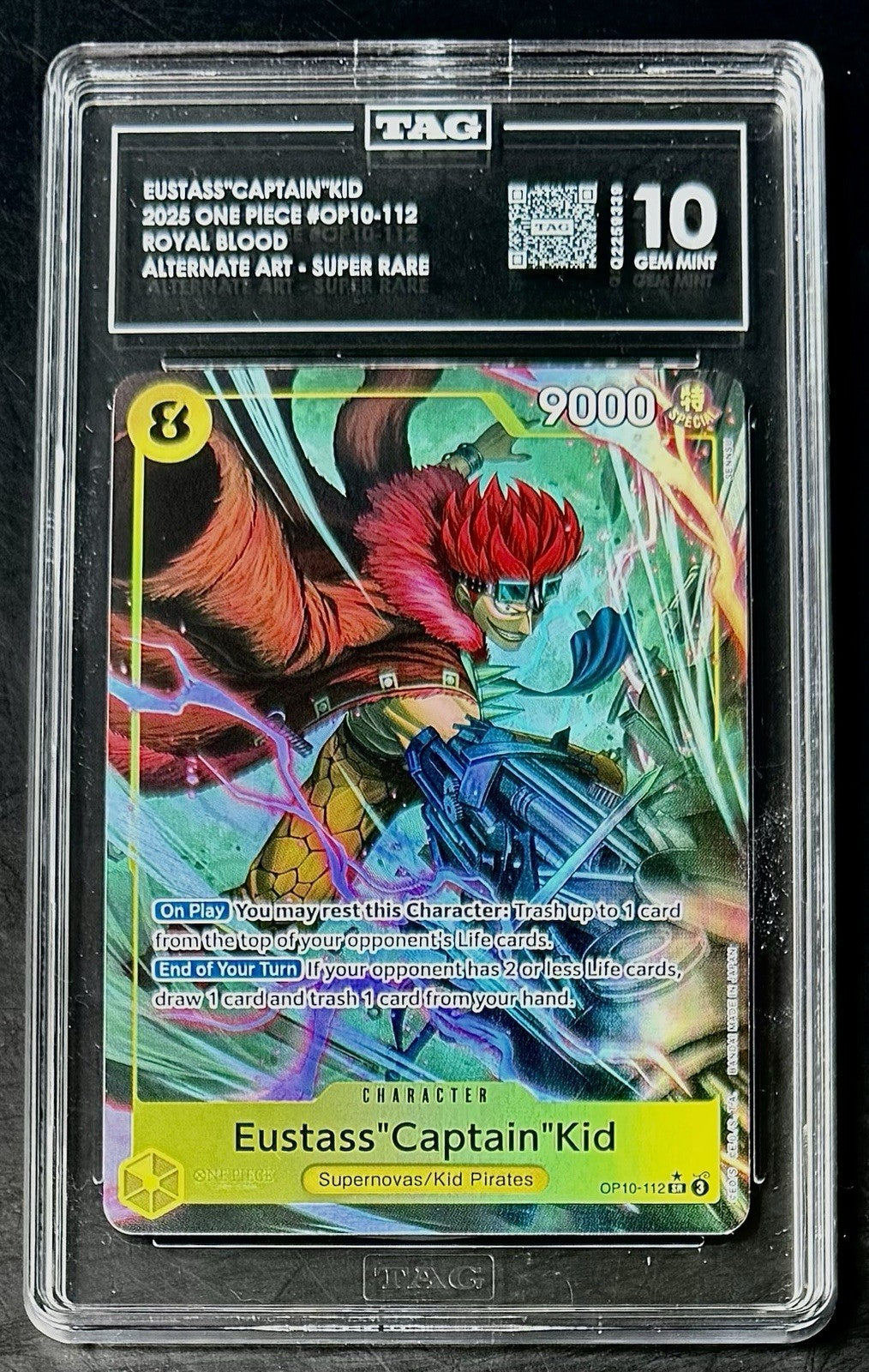 TAG 10 One Piece OP10-112 SR* Eustass"Captain"Kid - EN - Royal Blood - Graded