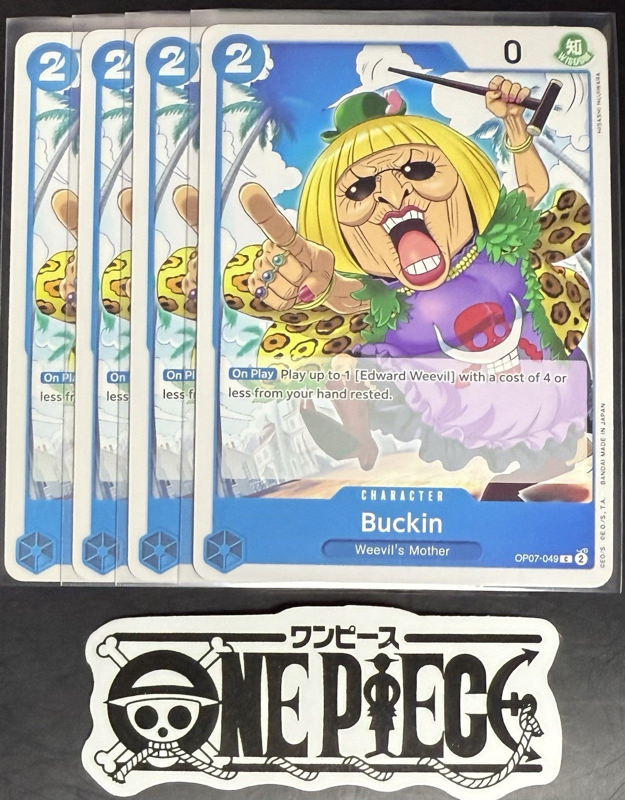 4x One Piece OP07-049 C Buckin - English - Regular - Play Set - NM/M