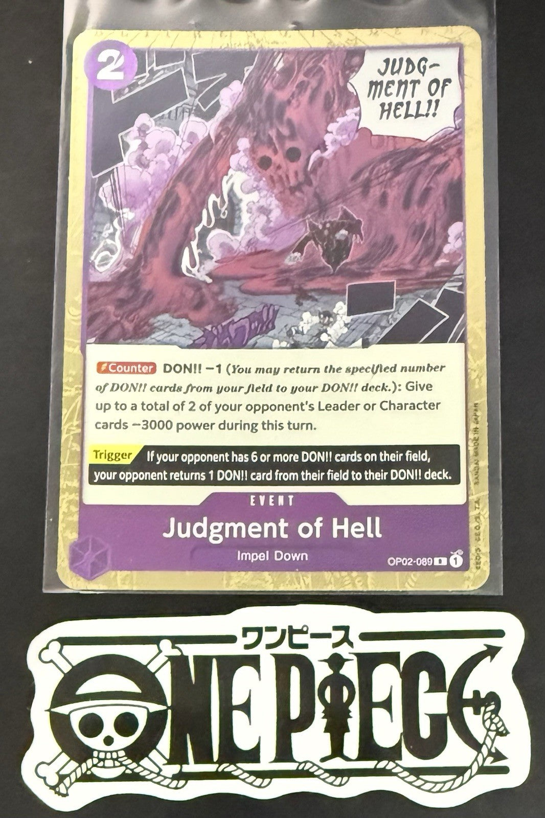 One Piece OP02-089 R - Judgment of Hell - EN - Foil - Paramount War - TCG - NM/M
