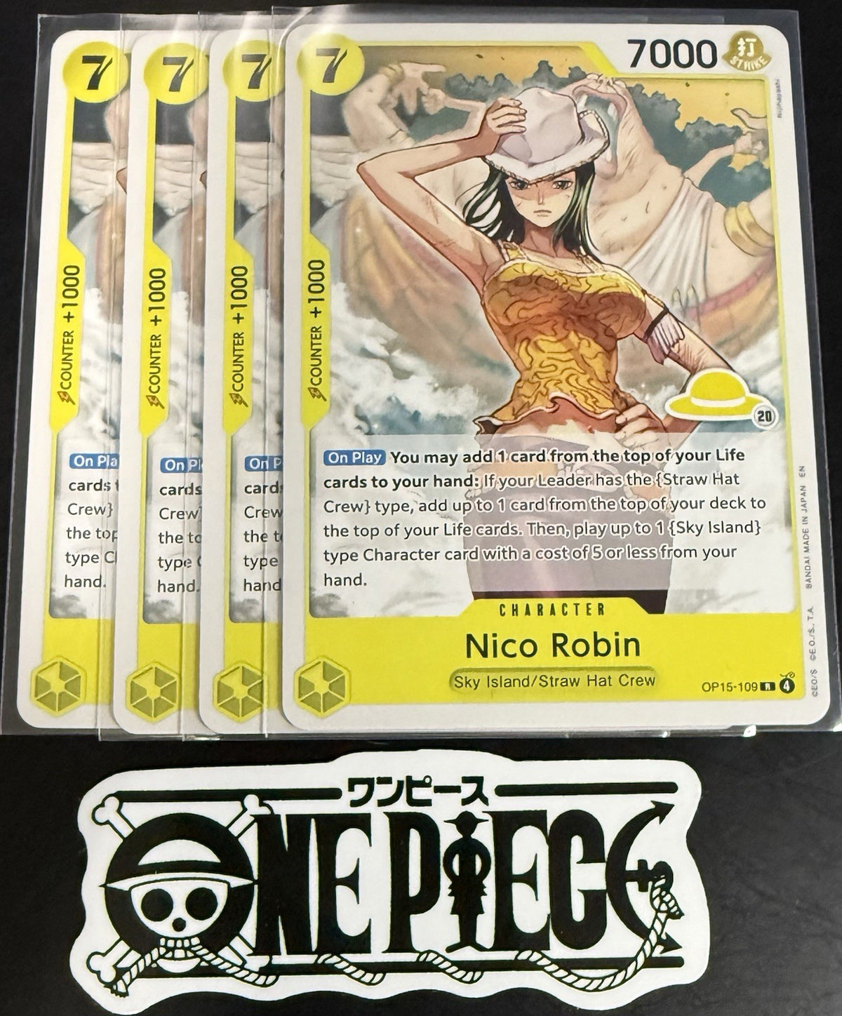 4x One Piece OP15-109 R - Nico Robin - EN - Regular - Play Set - SD01 - NM/M
