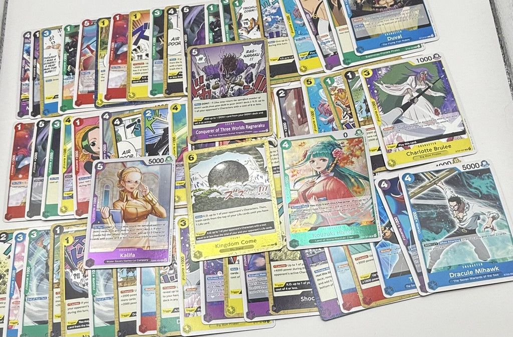 One Piece Card Game - 75 Bulk  Cards - No Doubles - C, UC, ENG - TCG - NM/M