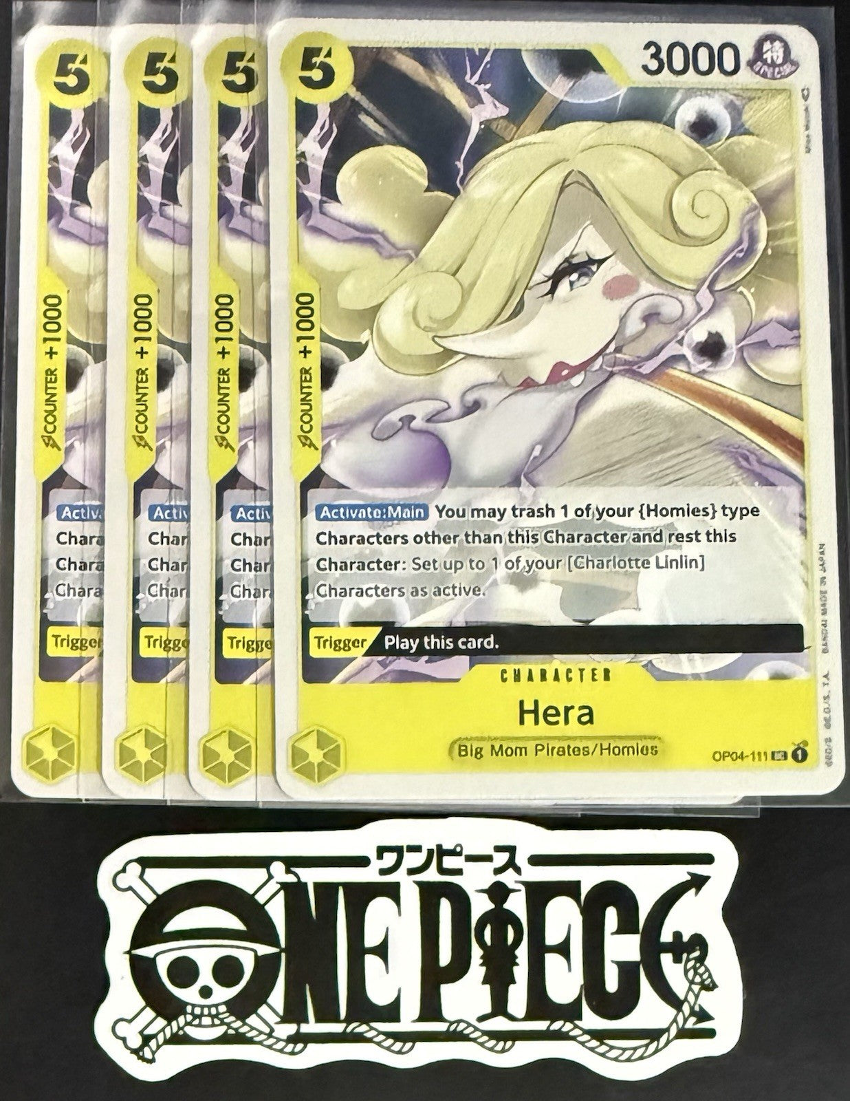 4x One Piece OP04-111 C Hera - ENG - Regular - Play Set - NM/M