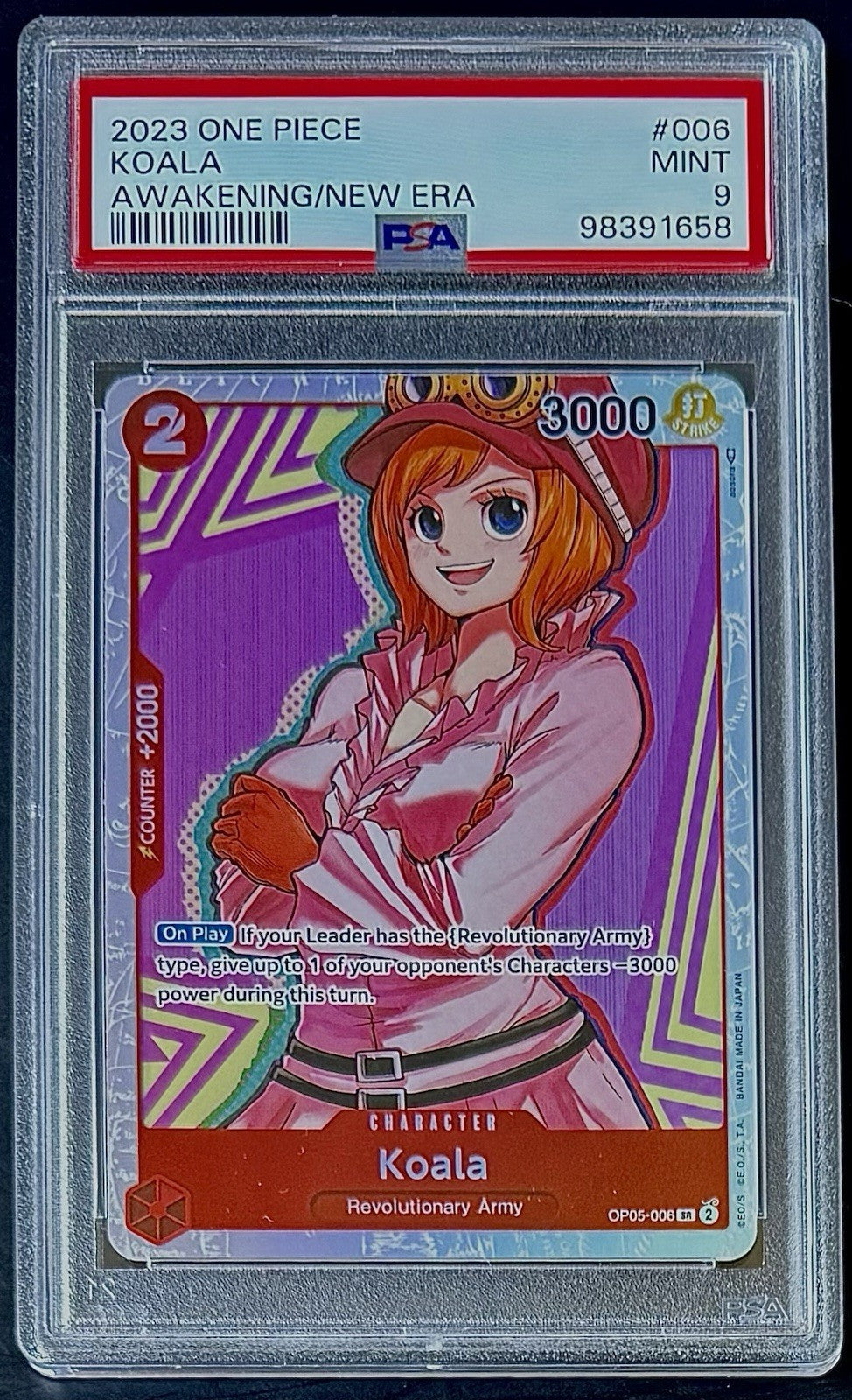 PSA 9 One Piece OP05-006 SR Koala - EN - Awakening of the New Era - Graded
