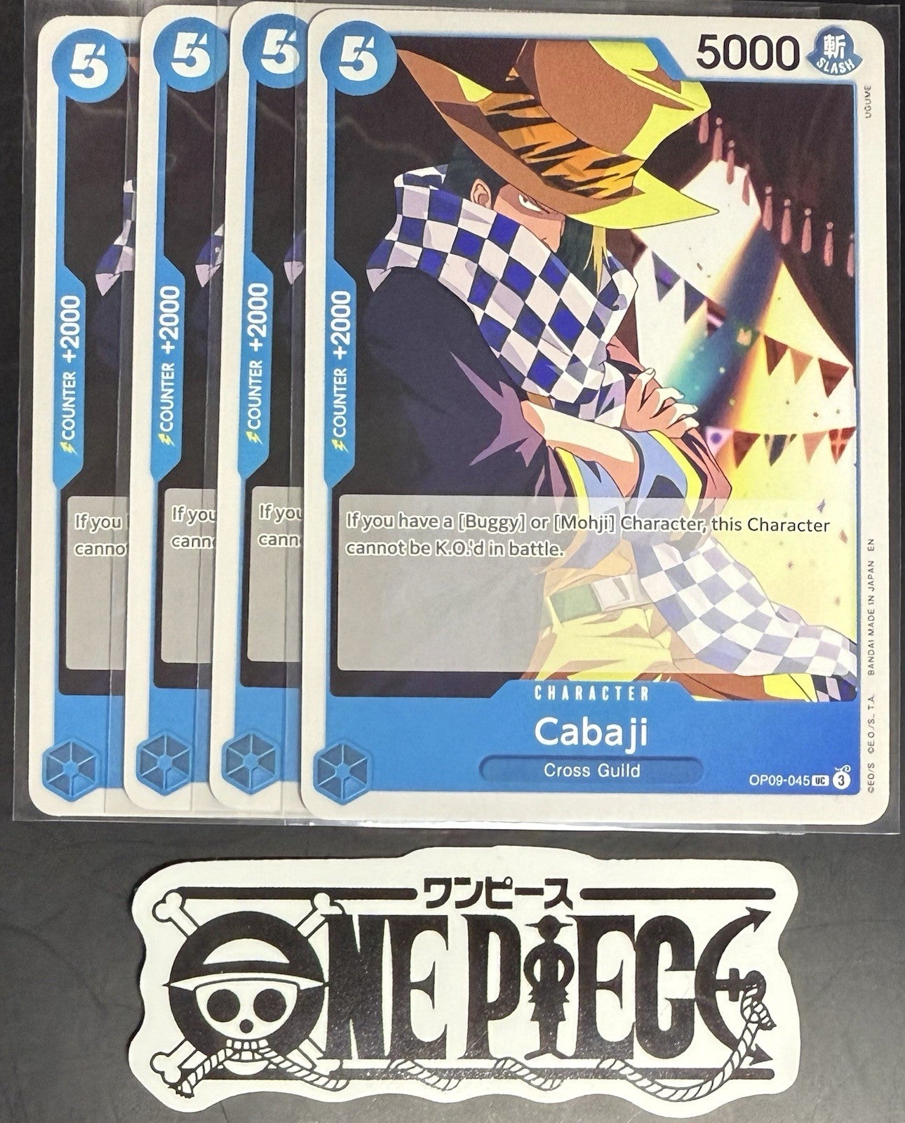 4x One Piece OP09-045 UC Cabaji - English - Regular - Playset - TCG - NM/M