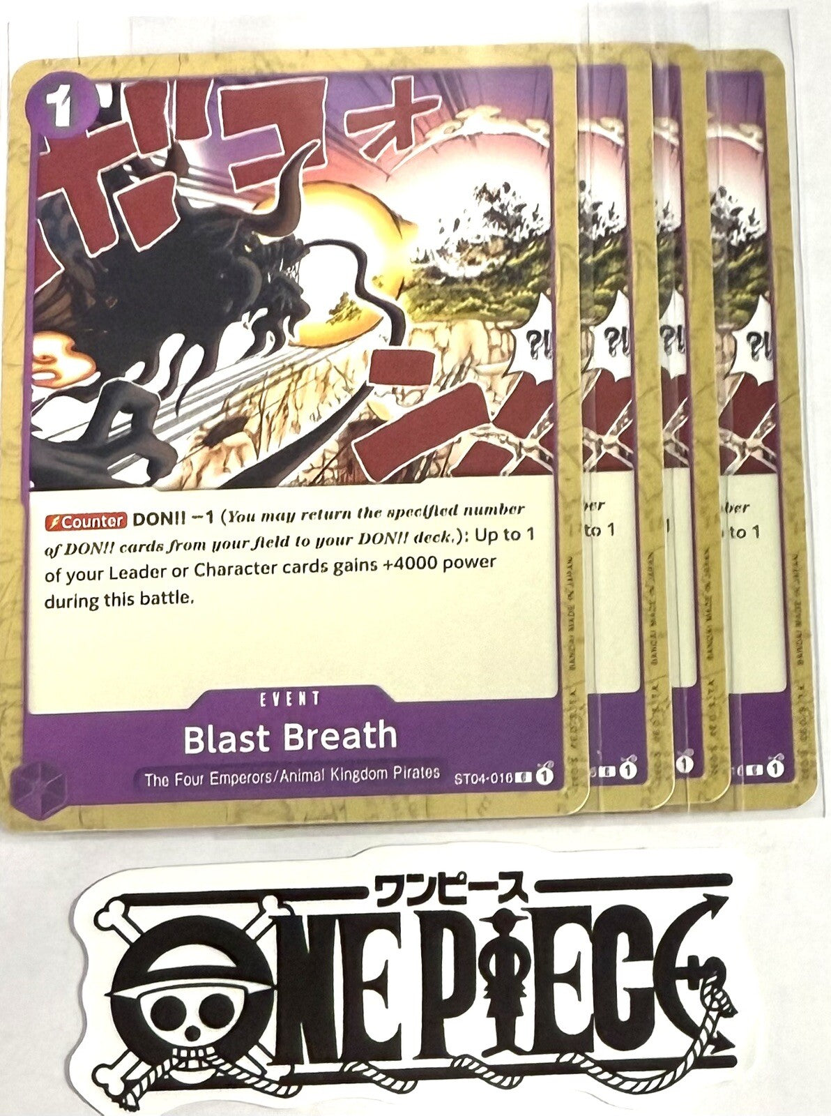 4x One Piece ST04-016 C Blast Breath - English - Regular - Playset - TCG - NM/M
