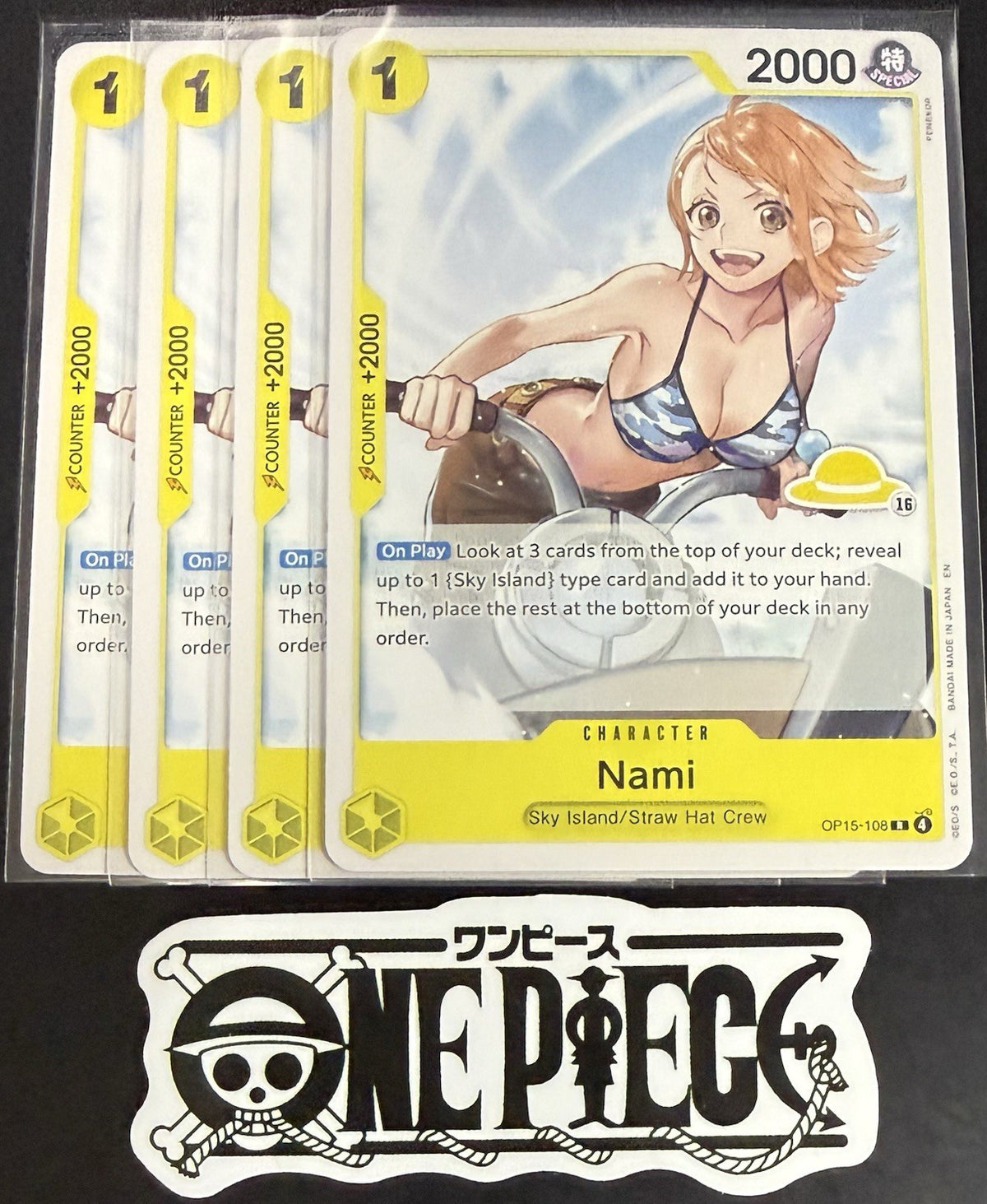 4x One Piece OP15-108 R - Nami - EN - Regular - Play Set - SD01 - NM/M