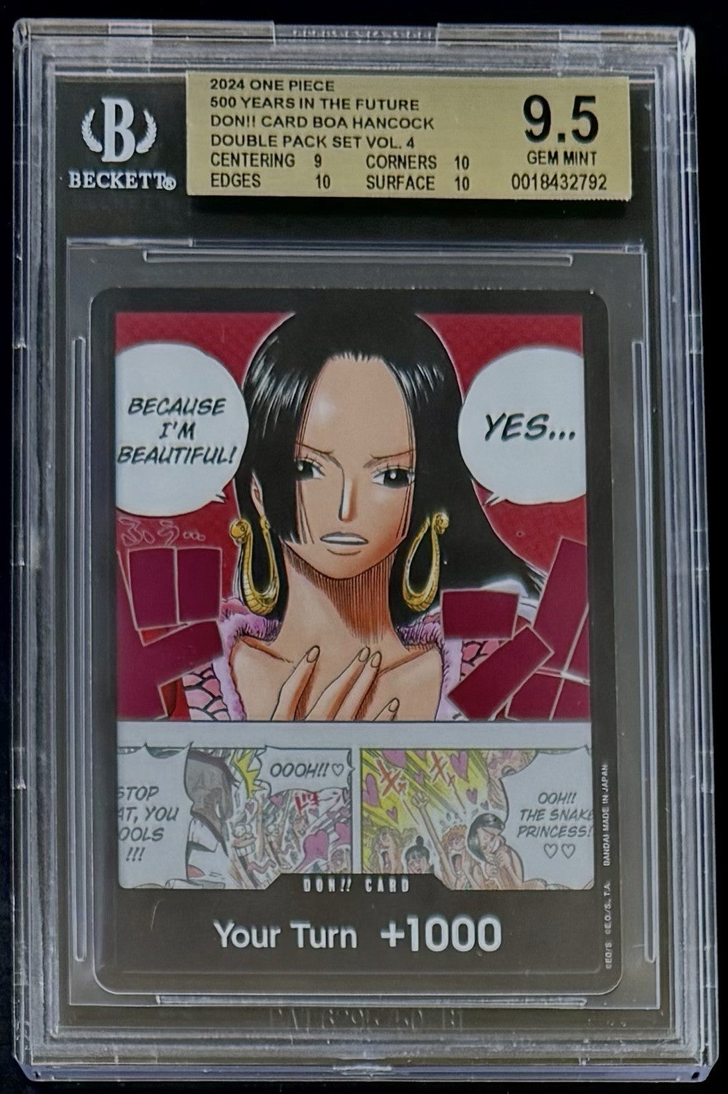 BGS 9.5 One Piece OP07 Don!! Card Alt Art - English - 500 Years Future - Graded